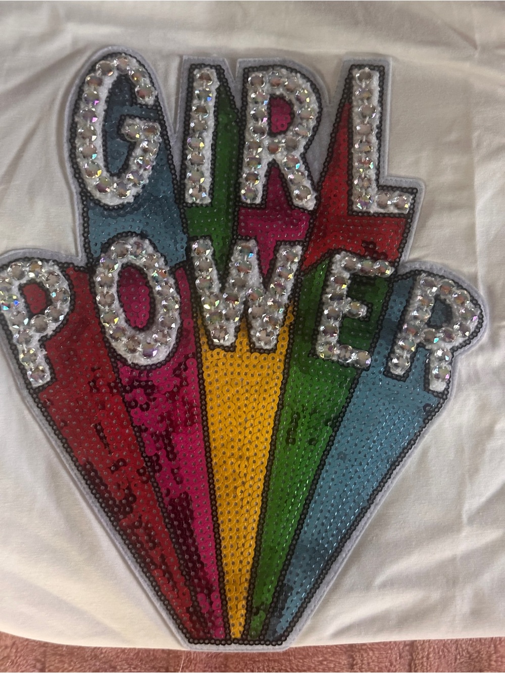 🌈 Lola and the Boys Girl Power Rainbow Sequin Crystal Ruffle Tee NWT 8 ✨ - Picture 2 of 6